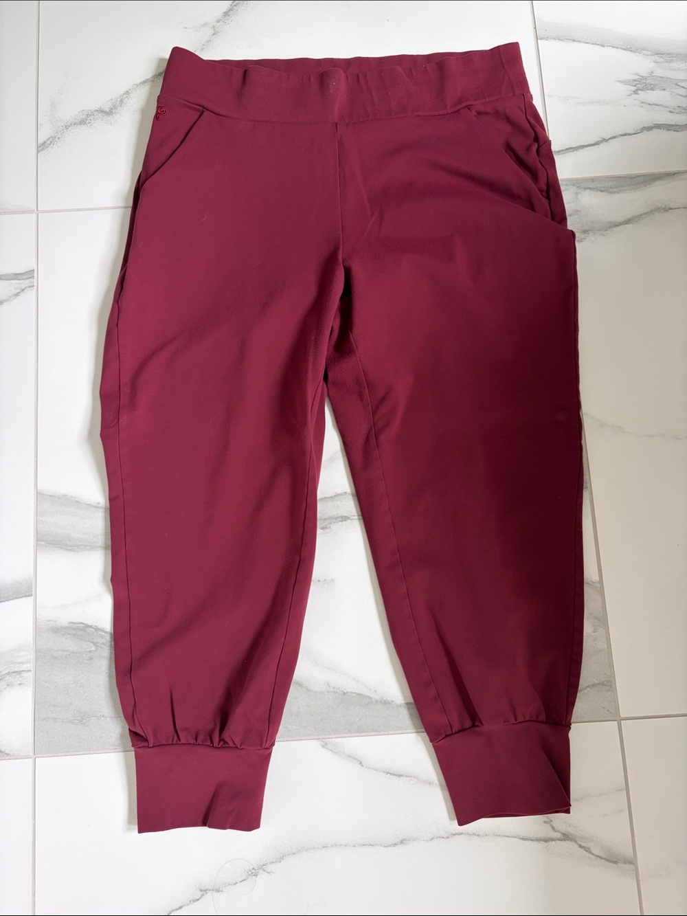 Women's Public Rec burgundy Jogger Pants - cropped length